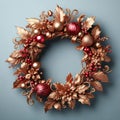 illustration of opulent and ornate christmas wreath