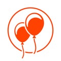 Orange balloons icon concept