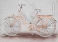 Illustration of a orange bicycle