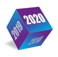 Calendar cube with 2020