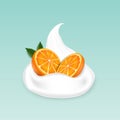 Orange fruit with yogurt