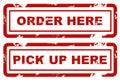 Order Here and Pick Up Here Sign