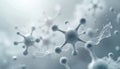 Illustration of organic chemical molecule with soft white tones subtle textures. Visualizes natural processes. Used as background Royalty Free Stock Photo