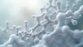 Illustration of organic molecule in natural fluid form. Soft white tones, subtle textures. Ideal for natural processes Royalty Free Stock Photo