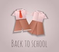 Illustration of origami children's school uniforms