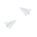 Hand drawn illustration of origami paper airplane watercolor brush clip art style on white background Royalty Free Stock Photo