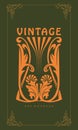 Illustration Ornament Carving Art Nouveau Style Vintage
