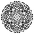 ornament circular mandala black white. Ornamental background