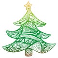 illustration of an ornamental christmas tree