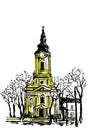 Illustration of The Orthodox Church in Kikinda in Serbia