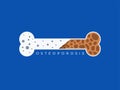 An illustration of Osteoporosis bone. Isolated Vector Illustration