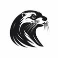 Graceful Otter Head Graphic Design On White Background