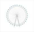 Illustration of the outline of the London Eye isolated on a white background