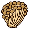 Illustration of outlined enoki mushroom