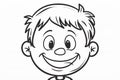 Illustration of an outlined happy kids face