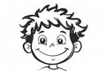 Illustration of an outlined happy kids face