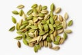 illustration of overhead view of isolated cardamom on transpar white background, Generative ai Royalty Free Stock Photo