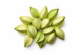 illustration of overhead view of isolated cardamom on transpar white background, Generative ai Royalty Free Stock Photo
