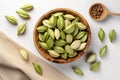 illustration of overhead view of isolated cardamom on transpar white background, Generative ai Royalty Free Stock Photo