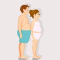 Overweight girl and boy