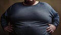Obese Man with Distended Stomach - Generative AI