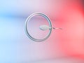 Illustration of an ovum fertilization by sperm 3D - perfect for background