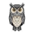 Of an owl created using low poly art style. It features a geometric Royalty Free Stock Photo
