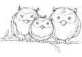 Illustration of an owl family