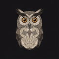 Illustration of an owl featuring a stylized design with angular Royalty Free Stock Photo