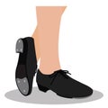 illustration of Oxford style tap shoes design flat illustration