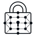 Illustration of a padlock with interconnected pattern lock grid, symbolizing security breach or solving a problem Royalty Free Stock Photo