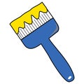 Illustration of a Paint Brush with Yellow Paint Royalty Free Stock Photo