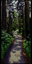 Illustration in a painterly style of a forest path Royalty Free Stock Photo