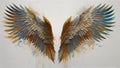 Illustration of a pair of dirty wings for mockup