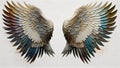 Illustration of a pair of dirty wings for mockup