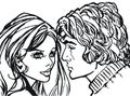 Illustration of a pair of lovers Royalty Free Stock Photo