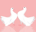 Illustration of pair of white doves. Royalty Free Stock Photo