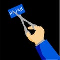 Illustration for Pajak tax in indonesia language cutting or amnesty