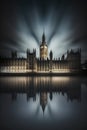 illustration, of the palace of westminster, london, generative ai