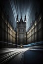 illustration, of the palace of westminster, london, generative ai