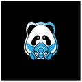 Illustration of panda head and gas mask Royalty Free Stock Photo