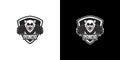 Illustration panda shield logo vector design Royalty Free Stock Photo