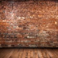 Panoramic view of old red brick wall background, abstract, textures Royalty Free Stock Photo