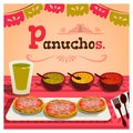 Illustration of panuchos. Yucatecan food. Royalty Free Stock Photo