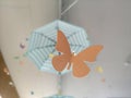 illustration of paper origami lilac buttrfly