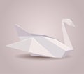 Illustration of a paper origami swan. Paper Zoo.