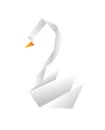 Illustration of a paper origami swan. Paper Zoo. Vector element for your design.