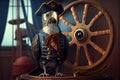 parrot dressed in a sailor uniform