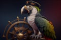 parrot dressed in a sailor uniform