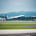 Aircraft departing the airport